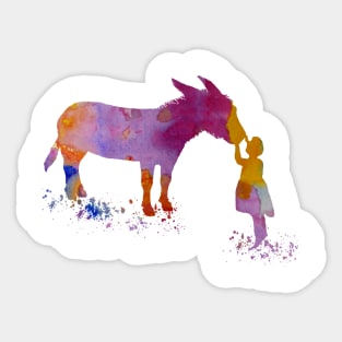 donkey and child Sticker